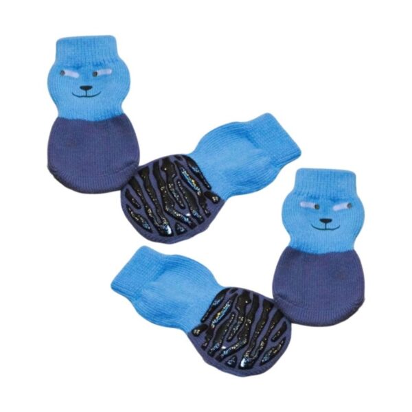 Antypoślizgowe skarpety dla psa Face niebieskie (4 szt.) XS-XL