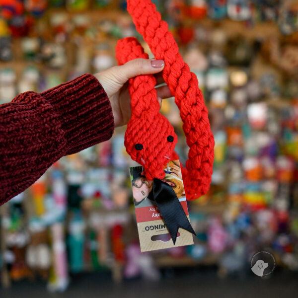 FLAMINGO Flocco wąż ze sznura czerwony 95 cm