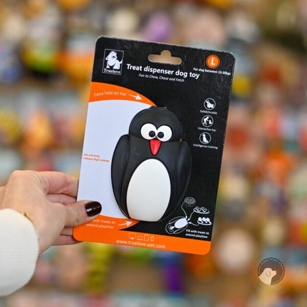 Zabawka na przysmaki dla dużego psa Truelove Penguin czarna dla kong