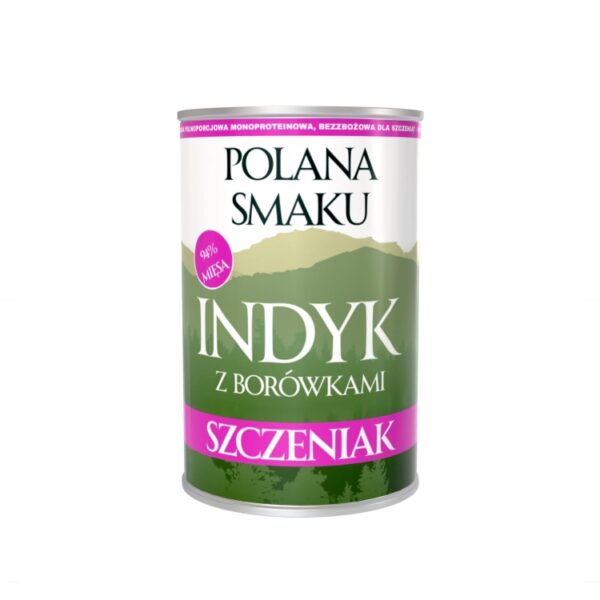 Polana Smaku - Indyk z borówkami 400g karma mokra dla szczeniąt