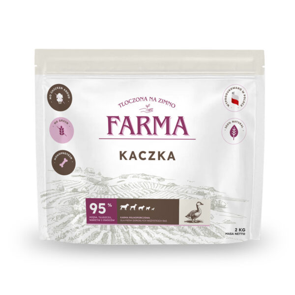 Farma Kaczka Hipoalergiczna karma sucha tłoczona na zimno 2 kg