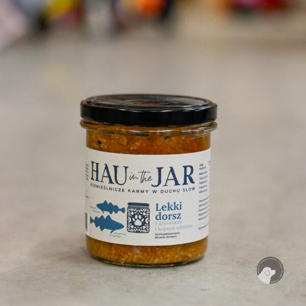 Hau in the Jar mokra karma dla psów – Dorsz z gruszkami 350g w słoiku