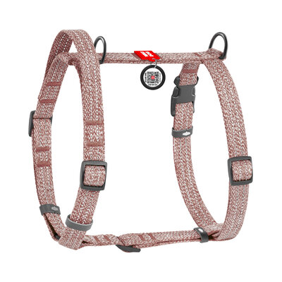 WAUDOG Szelki dla psów z rączką z recymlingowanej bawełny, anatomiczny kształt litery H S-L brązowe