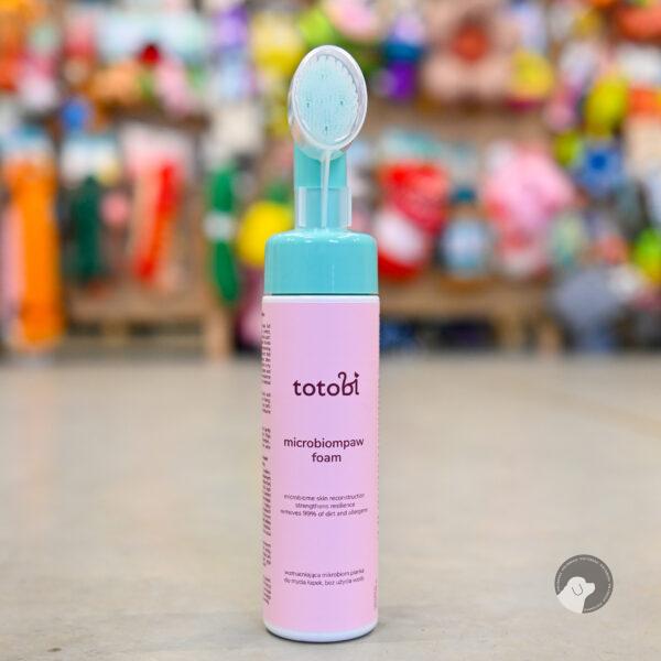 TOTOBI Microbiompaw Foam - wzmacniająca mikrobiom pianka do mycia łapek, bez użycia wody ze szczoteczką 200 ml