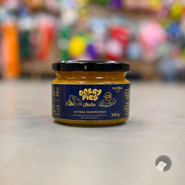 DOBRY PIES Mokra karma dla psa Bistro Premium Szynka wieprzowa 200 g