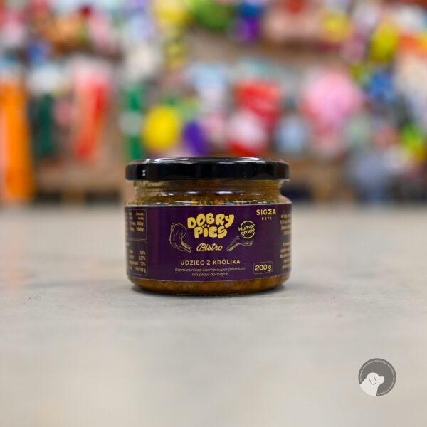 DOBRY PIES Mokra karma dla psa Bistro Premium Udziec z królika 200 g