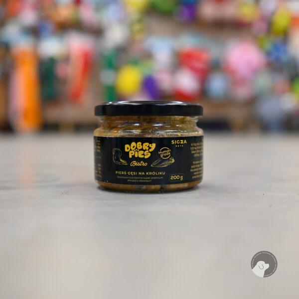 DOBRY PIES Mokra karma dla psa Bistro Premium Pierś gęsi na króliku 200 g