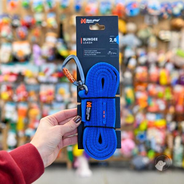 Non-stop dogwear Bungee leash blue - smycz dla psa z amortyzatorem 2,8m 23 mm