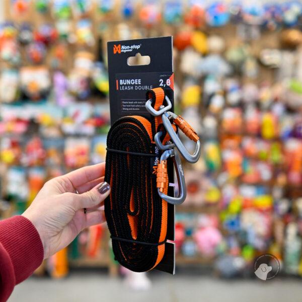 Non-stop dogwear Bungee leash double - smycz dla dwóch psów z amortyzatorem 2,8m
