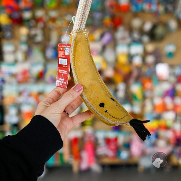 BARRY KING Zabawka, dla psa, banan, skórzana, 26x10cm