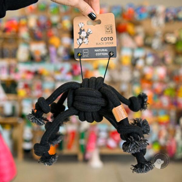 Zabawka - COTO Spider 38cm - czarny piłka z linami