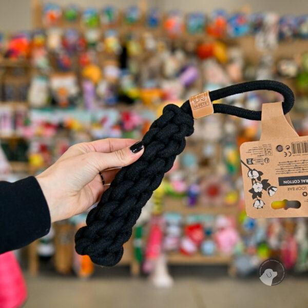 Zabawka - COTO Loop Bar 34 cm - CZARNY - bawełniany szarpak