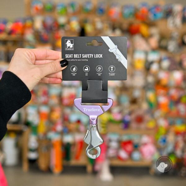 Truelove Adapter na pas samochodowy dla psa Premium stalowa róż