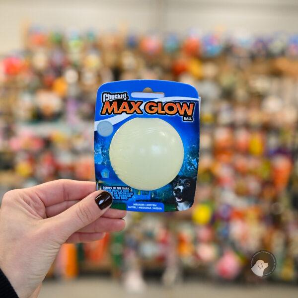 MAX GLOW BALL MEDIUM - świecąca gumowa piłka