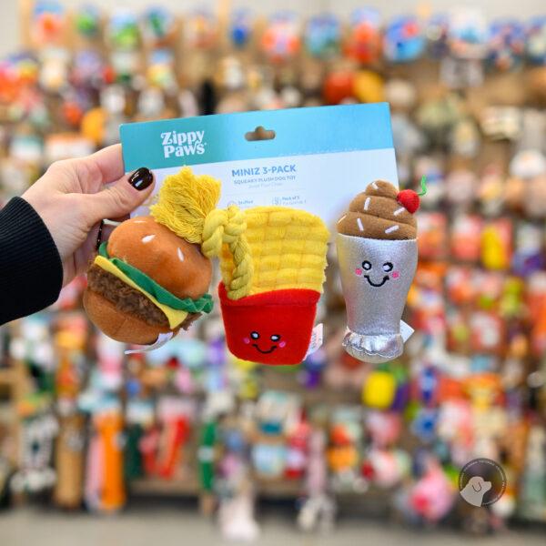 ZIPPYPAWS Miniz 3-pack –Fast Foods czekolada frytki burger