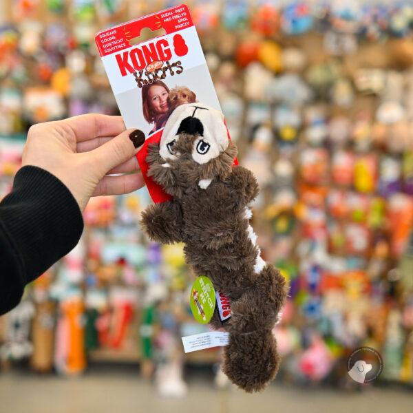 KONG Scrunch Knots Squirrel s/m - pluszowa wiewiórka bez wypełnienia z piszczałką