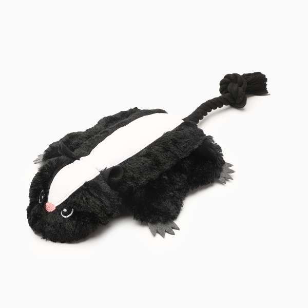 Hug Smart Flattie Animals – Rope Skunk płaski pluszowy skunks dla psa
