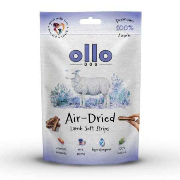 Ollo Air Dried Strips Jagnięcina 80g - przysmak dla psów