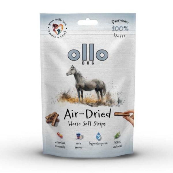 Ollo Air Dried Soft Horse Strips - monobiałkowe paski z koniny dla psa 80 g