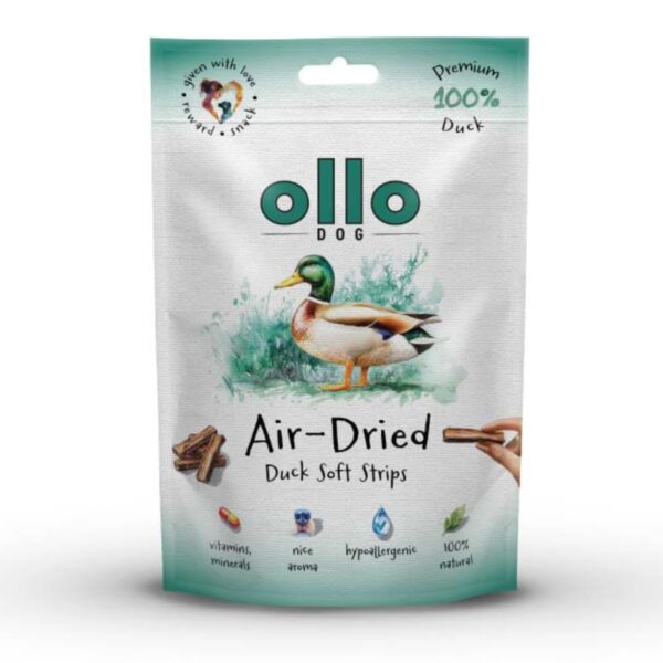 Ollo Air Dried Duck strips - monobiałkowe paski z kaczki dla psa 80 g