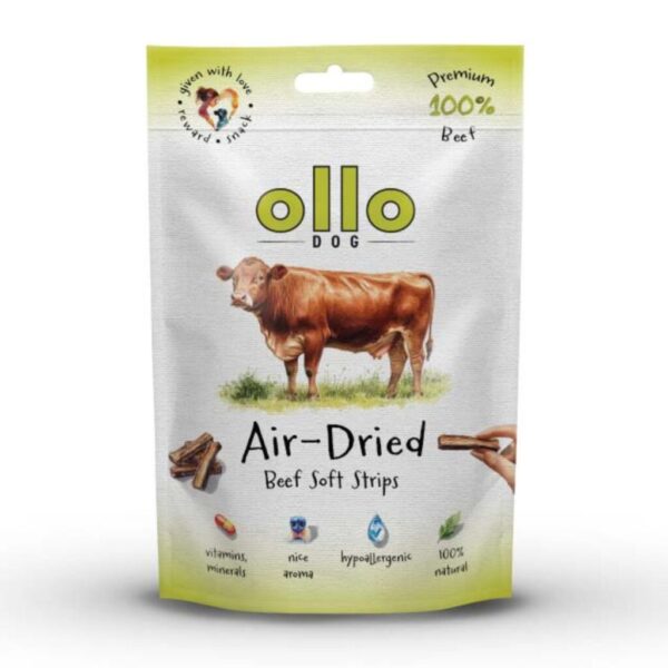 Ollo Air Dried Soft Beef Strips - monobiałkowe paski z wołowiny dla psa 80 g