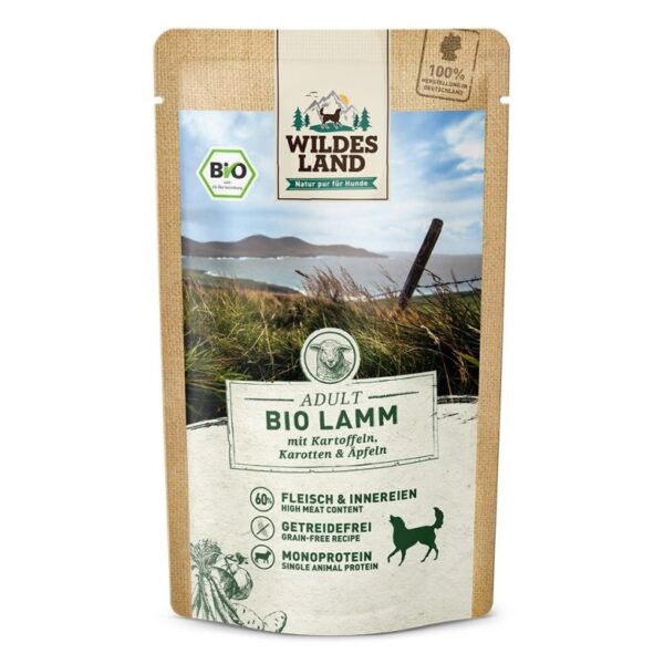 WILDES LAND DOG BIO Lamm - bio jagnięcina z marchewką i jabłkami (125g)