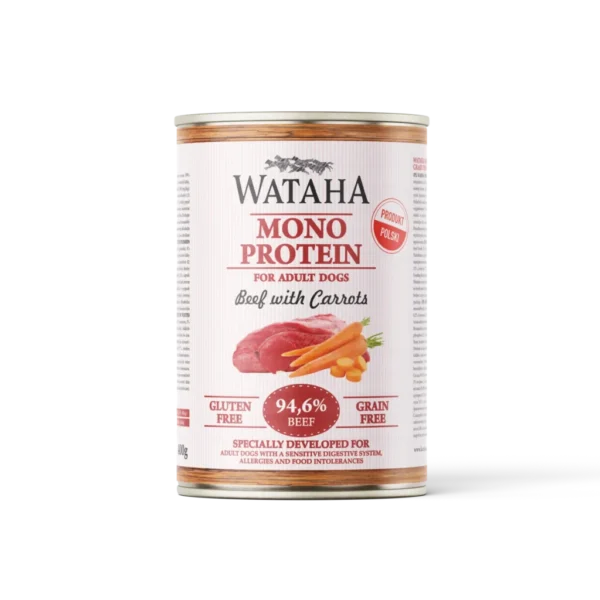 Wataha Mono Protein wołowina z marchewką – mokra karma 400 g