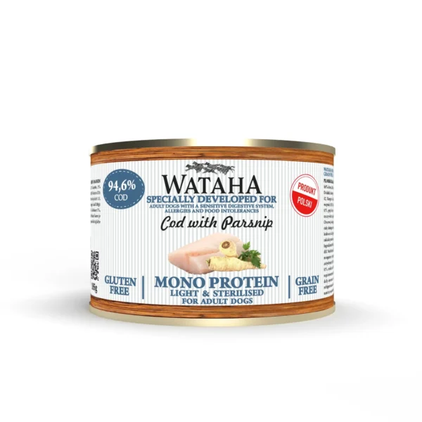 Wataha Mono Light & Sterilised Dorsz z Pasternakiem – mokra karma 400 g