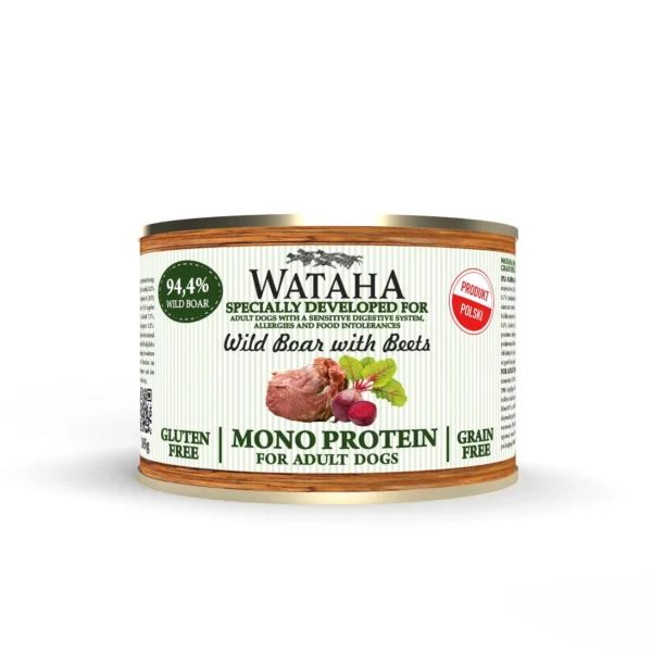 Wataha Mono Protein dzik z burakami – mokra karma 185 g