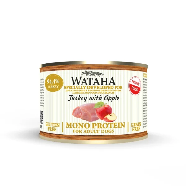 Wataha Mono Protein indyk z jabłkiem – mokra karma 185 g
