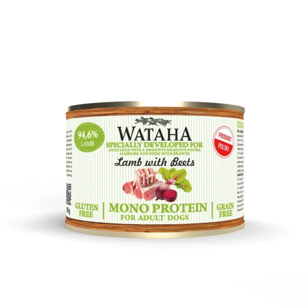 Wataha Mono Protein jagnięcina z burakami – mokra karma 185 g