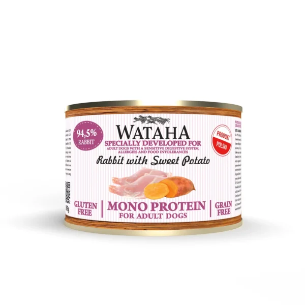 Wataha Mono Protein królik z batatami – mokra karma 185 g
