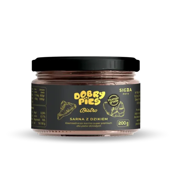 DOBRY PIES Mokra karma dla psa Bistro Premium Sarna z dzikiem 200 g