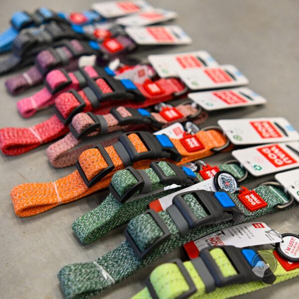 WAUDOG obroża z recyklingowanej bawełny z paszportem QR rozmiar S-XL różne kolory