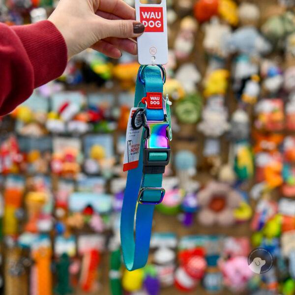 WAUDOG OBROŻA DLA PSA GRADIENT NIEBIESKA Z QR kodem