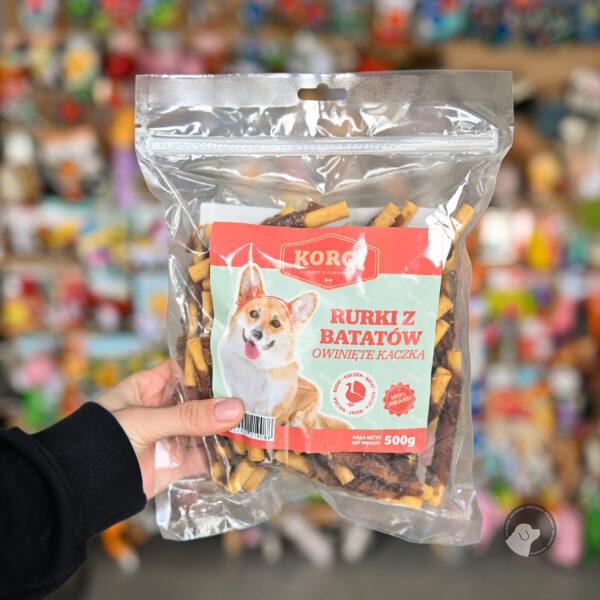 Korgi Rurki z batatów owinięte kaczką 500g