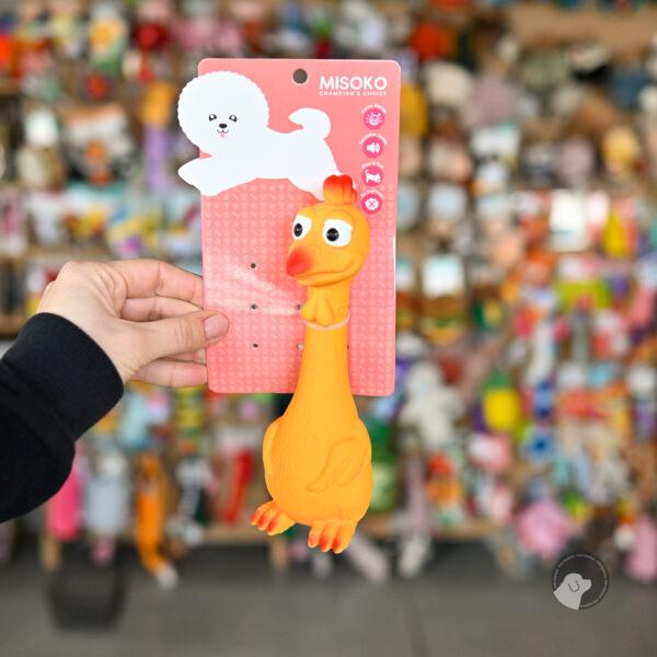 Misoko MISOKO Zabawka dla psa Kurczak, pomarańczowy, lateks, 20,5 cm