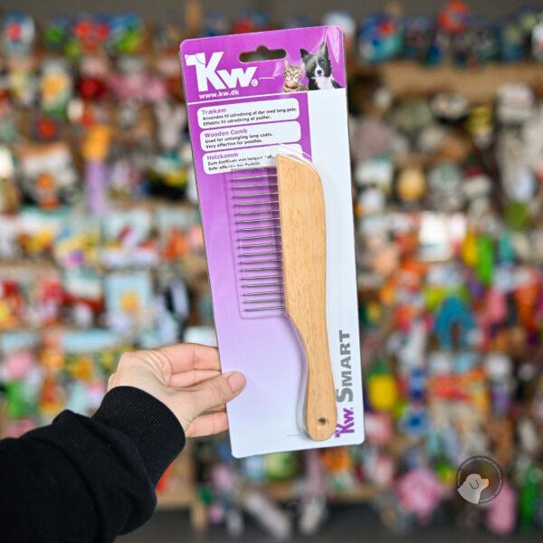 KW Smart Wooden comb - drewniany grzebień dla psa, z szerokim rozstawem ząbków