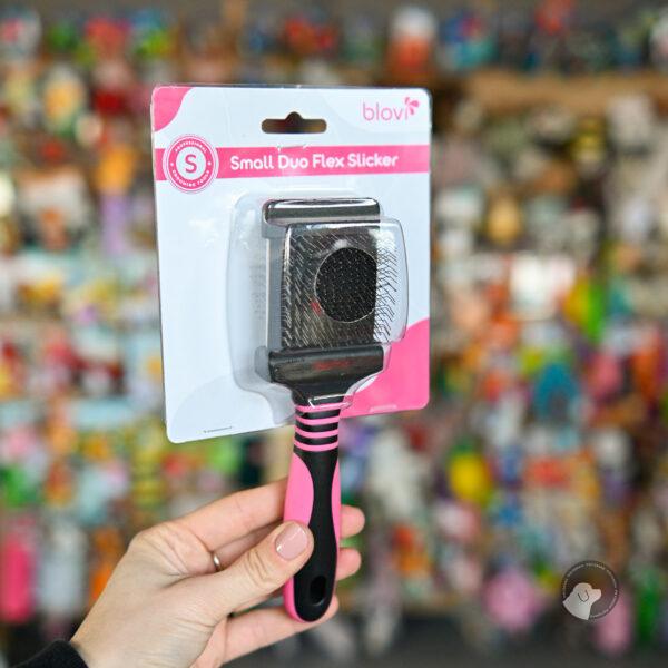 Blovi Small Duo Flex Slicker - dwustronna, elastyczna szczotka pudlówka, mała