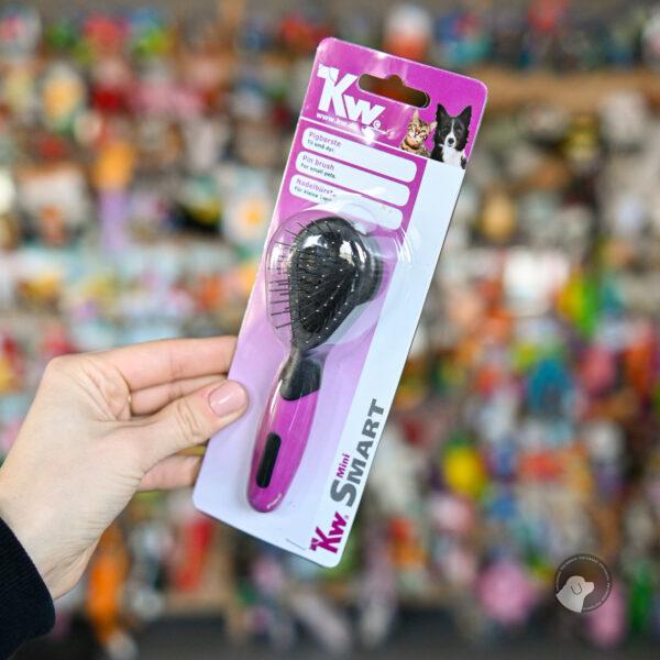 KW Smart Mini Pin Brush - bardzo mała szczotka z metalowymi pinami, dla małych zwierząt