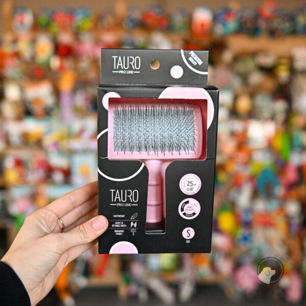 Tauro Pro Line Szczotka pudlówka miękkie piny 25 mm, różowa S 5.5x10.2x6.2 cm