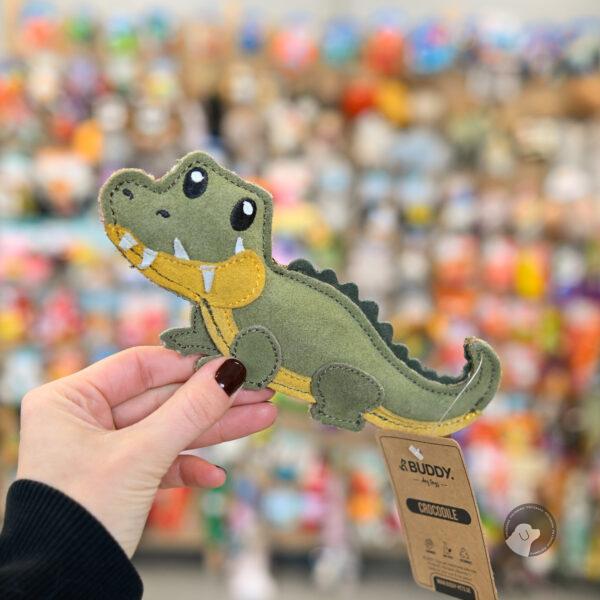 BUDDY Krokodil zamszowa cicha zabawka dla psa krokodyl