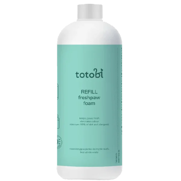 TOTOBI Freshpaw Foam - neutralizująca pianka do mycia łapek, bez użycia wody REFILL 500 ml