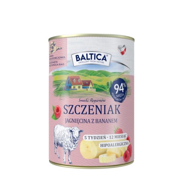 BALTICA Karma mokra Szczeniak Jagnięcina z bananem 400g
