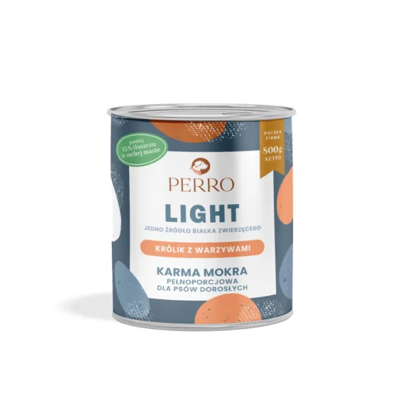 Karma mokra Light Królik z warzywami – monobiałkowa formuła dla psów dorosłych 800g