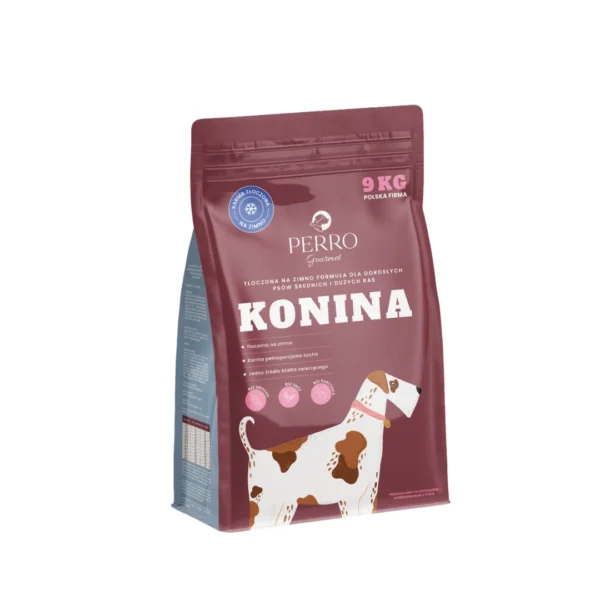 Karma tłoczona na zimno PERRO Gourmet Konina – formuła dla psów dorosłych średnich i dużych ras 9kg