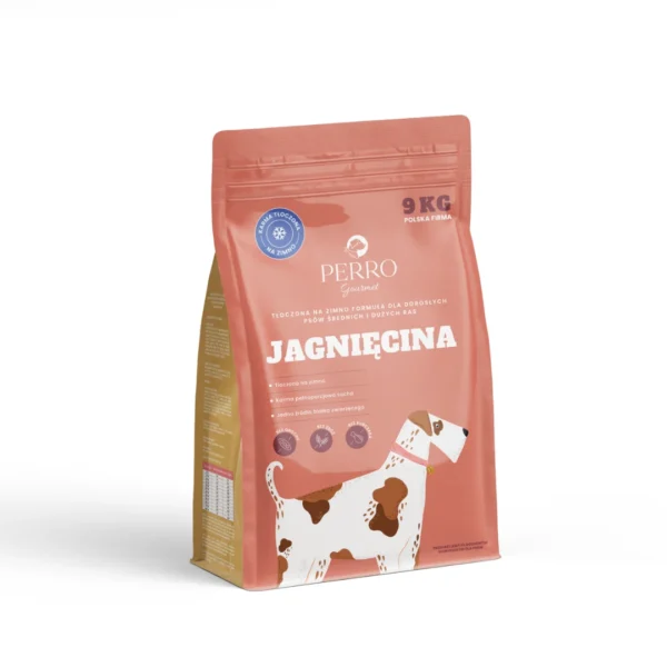 Karma tłoczona na zimno PERRO Gourmet Jagnięcina – formuła dla psów dorosłych średnich i dużych ras 9kg