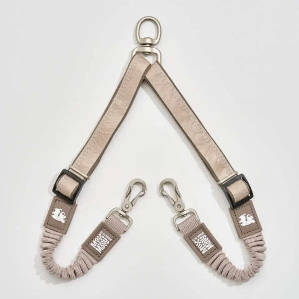 Max Molly Double Leash Sand pisakowy dwójnik z amortyzatorami do smyczy dla psa