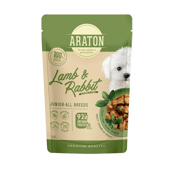 ARATON Junior Lamb and Rabbit, 500g saszetka dla psa - królik i jagnięcina