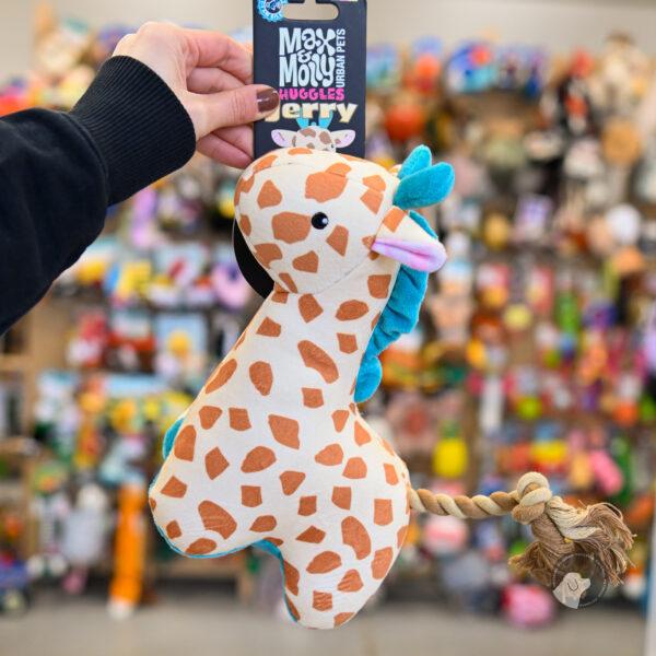 Max & Molly ZABAWKA HUGGLES - żyrafa Jerry z liną i piszczałką